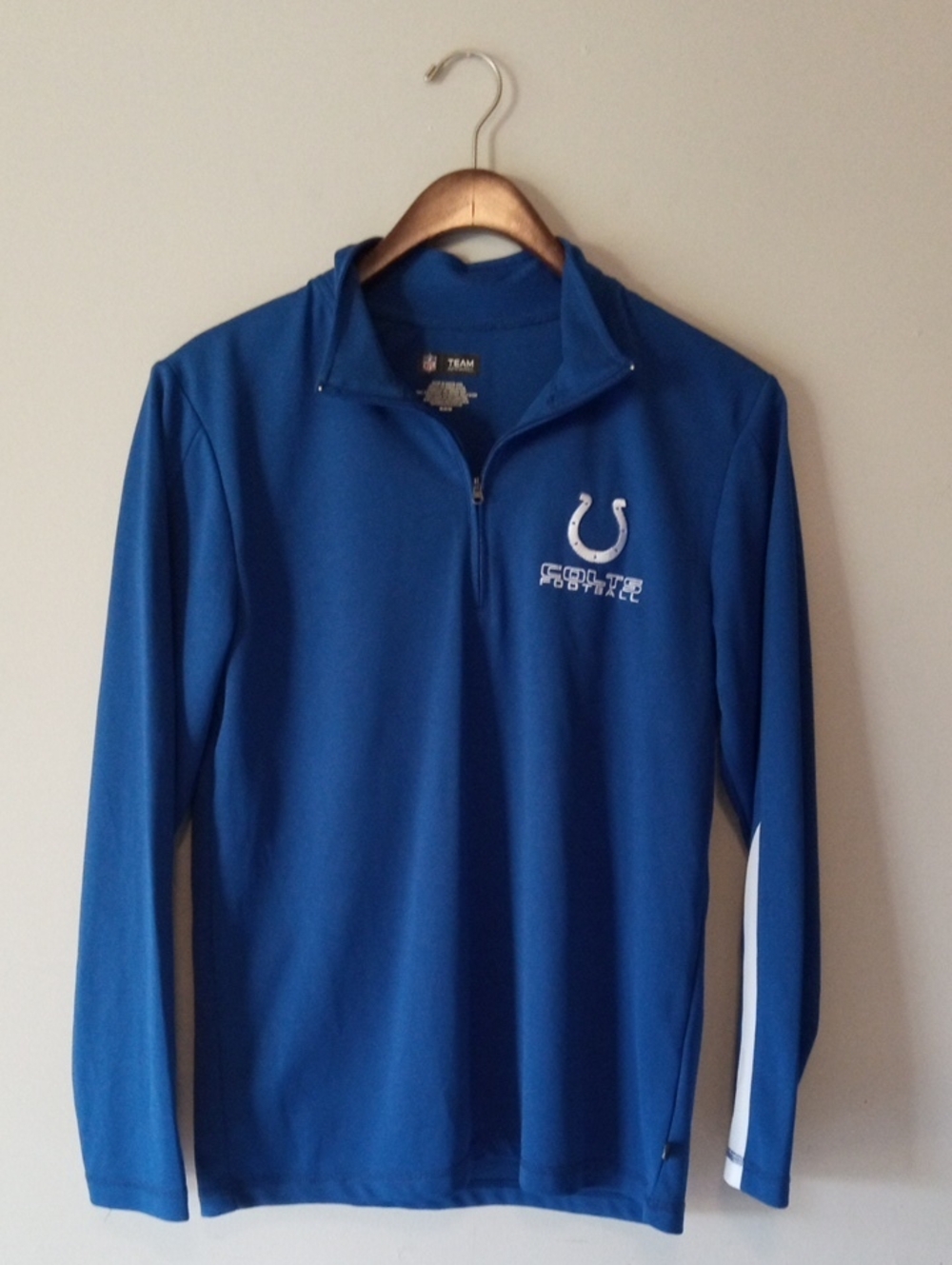 Men's 1/4 Zip Pullover NFL Colts Football Logo - Picture 2 of 7